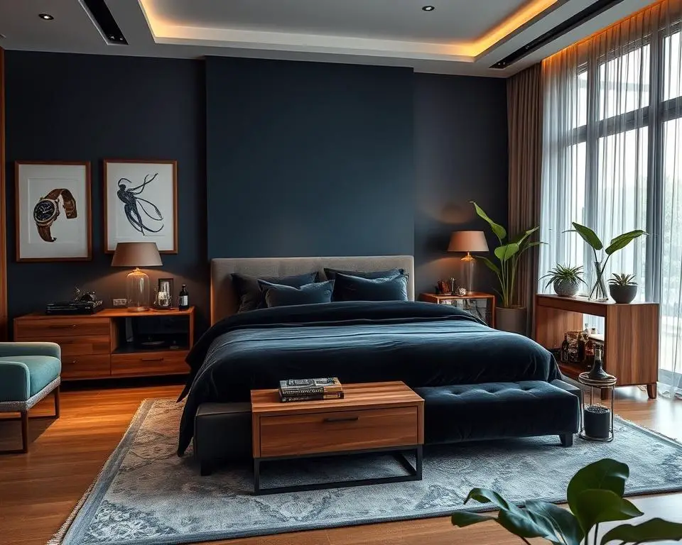 luxurious male bedroom