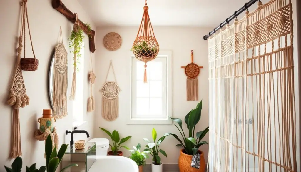 macrame bathroom accents